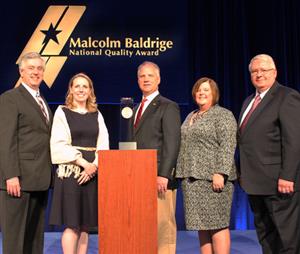 Pewaukee School District representatives at Baldrige Award ceremony